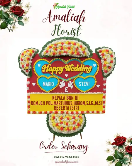 Papan Bunga Pernikahan Mrisen